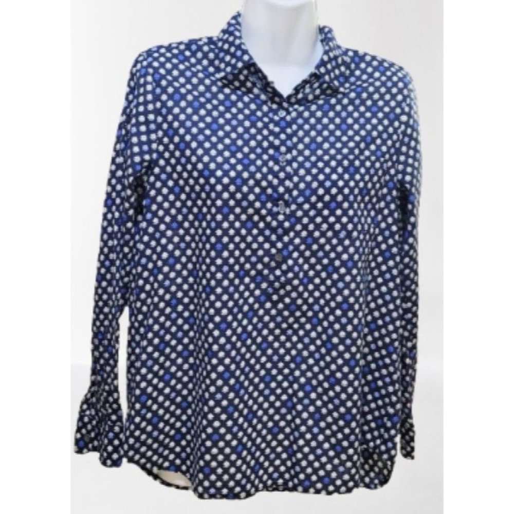 J.Crew Women Button Front Shirt Sz 2 Long Sleeve Collared Cotton Floral Casual